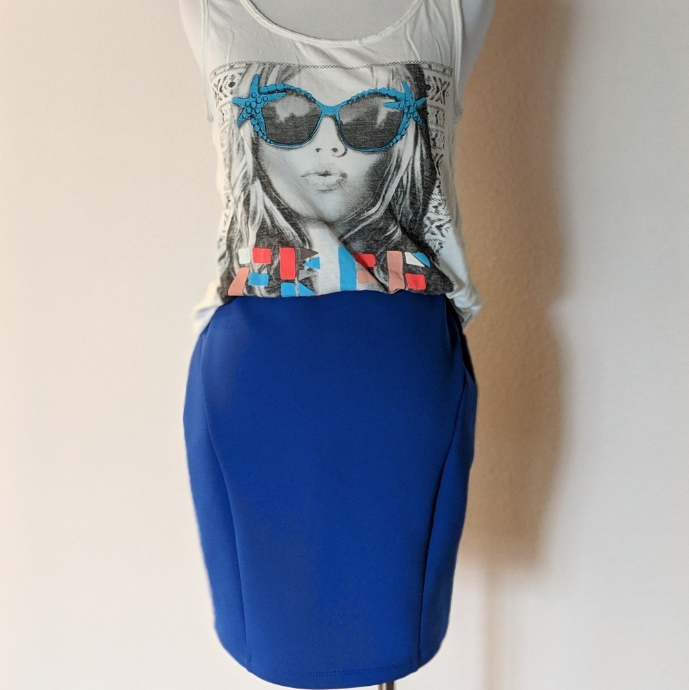 Royal blue mini skirt - NWOT